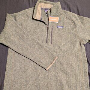 Patagonia Better Sweater 1/4 zip L Industrial Green Rib Knit